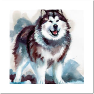 Watercolor Alaskan Malamute - Dog Lovers Posters and Art